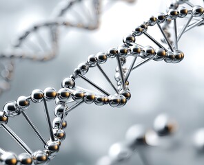 Chromium metal DNA structure for scientific background