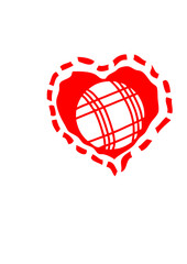 coeur love like petanque boule