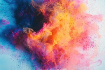 Fototapeta premium Holi Festival Colors Celebrating Vibrant Powder Explosion in India Spring Event