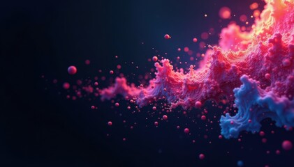 Swirling mesh of abstract particles against a dark background, mesh, background