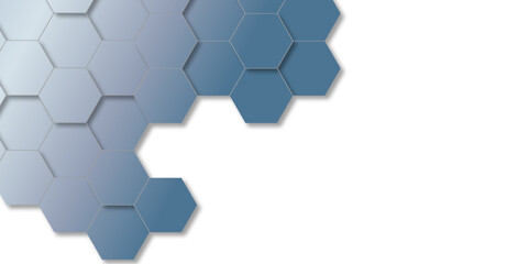 Fototapeta premium Geometric technology hexagons on water blue color background. geometric pattern with gradient. honeycomb vector illustration background.