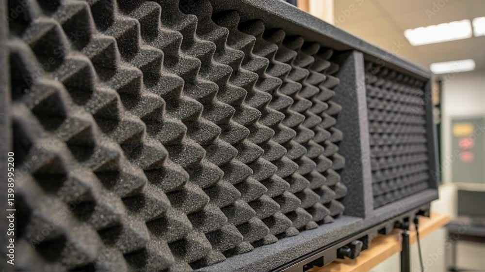 Aufkleber a closeup showing a specialized foam panel being mounted with the textured surface catching the ligh