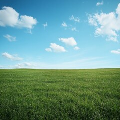 Fototapeta premium green field with sky background -