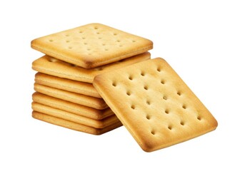 Stock photo of delicious crackers stack isolated 