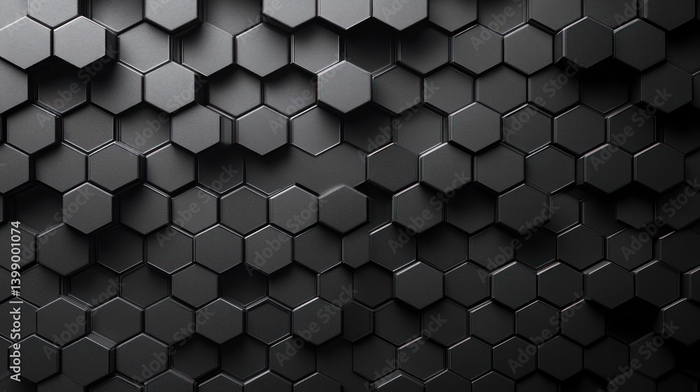 Poster hexagonal abstract pattern 3d render digital art modern geometry
