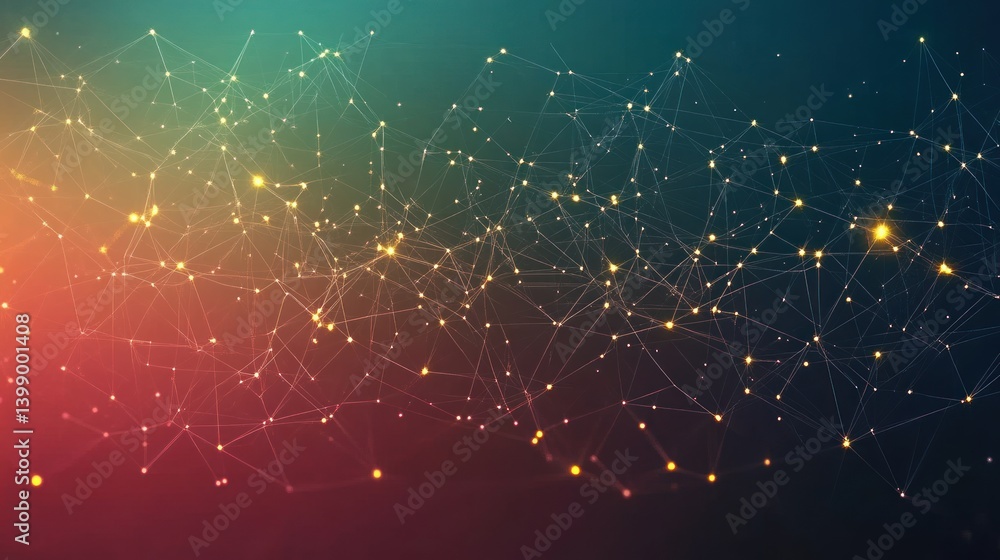 Aufkleber abstract geometry network dynamic digital art background