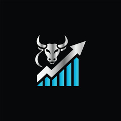 Business finance logo design template. Vector illustration. Abstract icon of graph, bar chart and scale. Law Firm Logo. Lawyer, Attorney, Legal, Lawyer Company Sign.