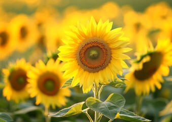 Obraz premium Sunny Sunflower Field