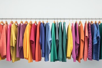 Colorful clothing on hangers (4)