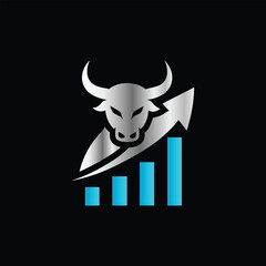 Business finance logo design template. Vector illustration. Abstract icon of graph, bar chart and scale. Law Firm Logo. Lawyer, Attorney, Legal, Lawyer Company Sign.