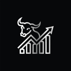 Business finance logo design template. Vector illustration. Abstract icon of graph, bar chart and scale. Law Firm Logo. Lawyer, Attorney, Legal, Lawyer Company Sign.