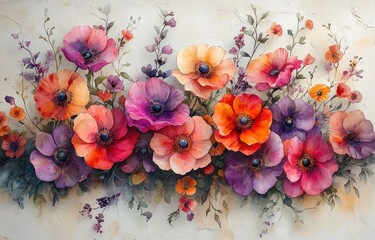 Impressionist Watercolor Flowers in Soft Natural Light