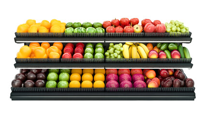 Vibrant Fresh Fruit Display Abundant Colorful Produce Grocery Store Delight