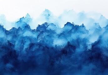 Obraz premium Vibrant Blue Abstract Watercolor Background Illustration for Modern Design