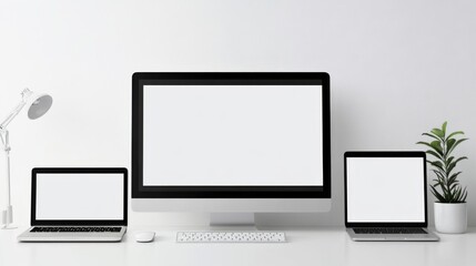 Multi device png screen, blank design space set 