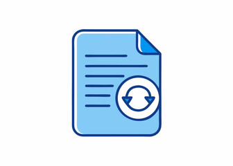 Document Reload Icon: A modern and minimalist illustration of a document with a reload icon, signifying content refresh or document update.