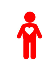 homme icone amour heureux coeur
