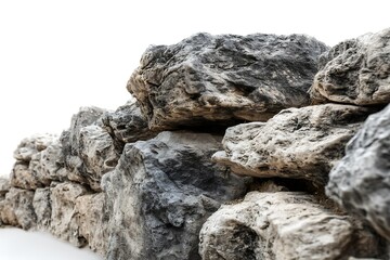 Classic Stone Wall White Isolated View
