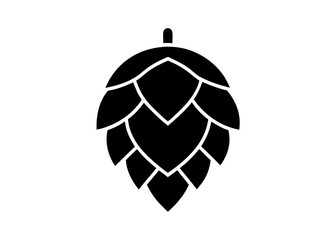 Fototapeta premium Hop silhouette: A striking silhouette of a hop, the cornerstone of brewing, rendered in bold contrast, and celebrating the art and tradition of beer-making.