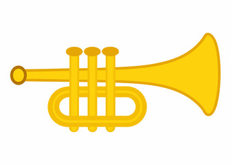 Obraz premium Musical Brass Instrument: A vividly crafted graphic of a brass instrument shines with intricate detail. the embodiment of musical elegance and sonic beauty.