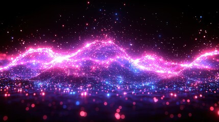 Abstract Pink and Blue Nebula Digital Art