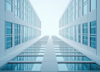 Futuristic Skyscrapers on Minimalist White Background 3D Illustration