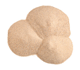 Heaps of light beach sand on white background