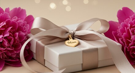 Elegant gift for mom with flowers and heart pendant for special occasion