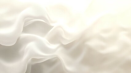 Fototapeta premium A soft, flowing white fabric gracefully drapes, creating an elegant and ethereal texture.
