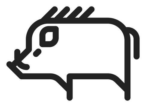 recommend clip art: wild boar clip art icon symbol, animal wildlife, isolated line vector illustration