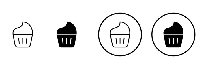 Cup cake icon vector. Cup cake sign and symbol