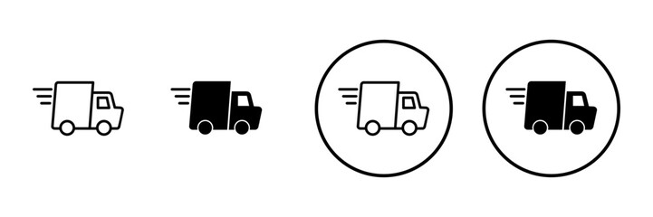 Delivery truck icon vector. Delivery truck sign and symbol. Shipping fast delivery icon