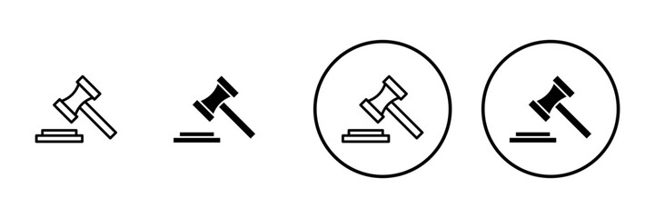 Gavel icon vector. judge gavel sign and symbol. law icon. auction hammer