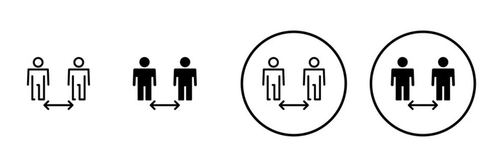 Social distance icon vector. social distancing sign and symbol. self quarantine sign