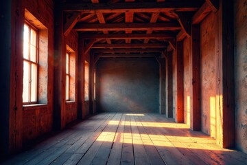 Obraz premium Old wooden beams with halftone dots filter in soft light , grunge, light gradient