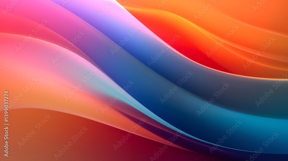 Poster abstract wavy background with vibrant colors smooth transitioning gradient flowing design