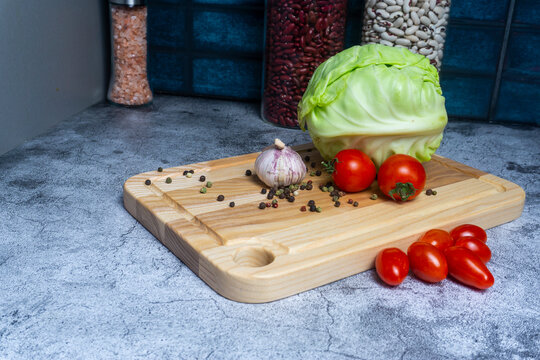 fresh vegetables on the kitchen table
