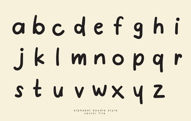 set of  hand writing alphabet A-Z, doodle style, ink and bursh, vector file