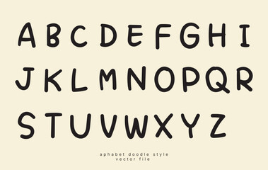 set of  hand writing alphabet A-Z, doodle style, ink and bursh, vector file