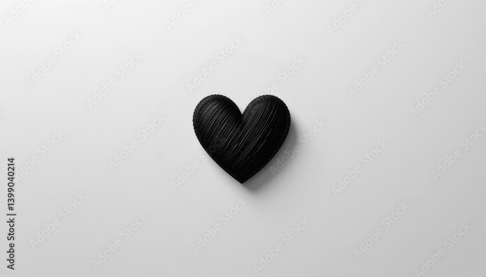 Poster heart shape on plain background minimalist design