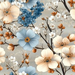 floral seamless pattern. Generative AI