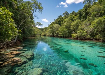 River in Bonito, Brazil blue river