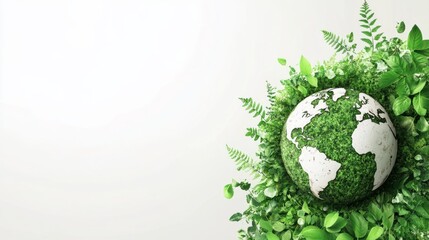 Earth day concept on white background, World environment day ,  Generative AI
