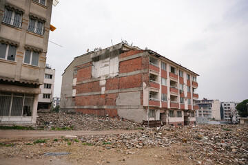 Damaged building in Antakya, Hatay after 6 February 2023 Earthquakes