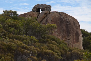 Rock formation at the hiking track to Little Hellfire Bay in Cape Le Grand National Park, Western Australia, Australia
