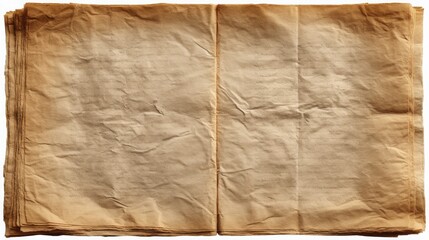 Open Antique Book, Photo of Aged Paper Texture, Vintage Parchment, Brown Tones, Blank Pages, History Concept, Scrapbook, Manuscript, Neutral Background