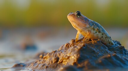 Mudskipper at Sunset: A Coastal Creature