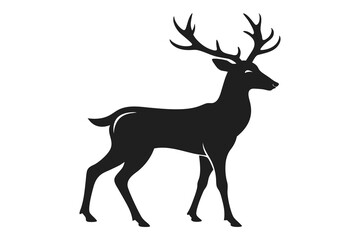 silhouette of a deer on white background 