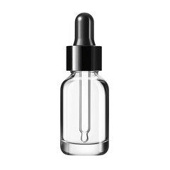 Clear serum bottle with dropper for beauty product isolated on transparent  background png