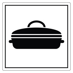 Elegant Black Serving Dish Icon for Culinary Use